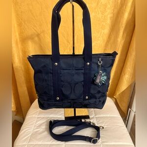 EUC Coach Monogram Canvas Tote with Crossbody Strap
